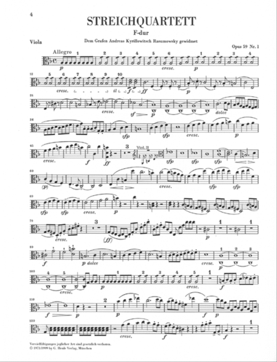 String Quartets Op. 59, 74, 95 String Quartet scores gallery preview page 6