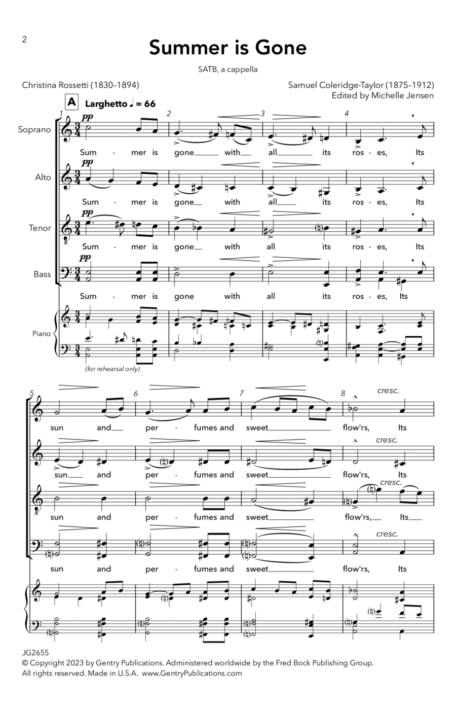 Summer Is Gone Summer Is Gone 4-Part scores gallery preview page 1