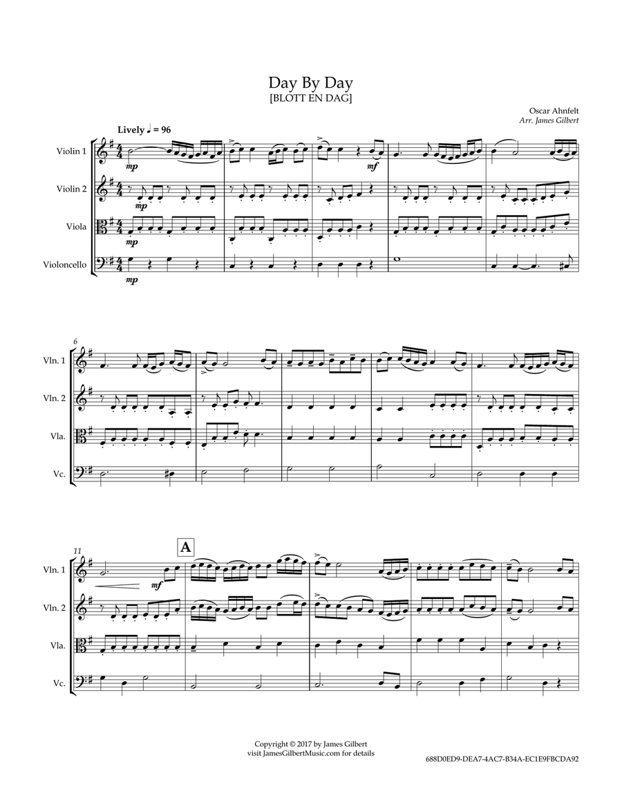 Day By Day String Quartet scores gallery preview page 6