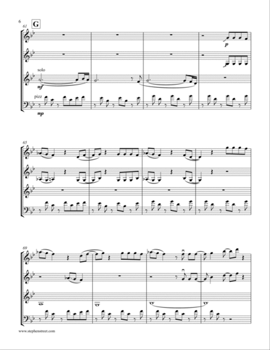 Can't Feel My Face String Quartet scores gallery preview page 6