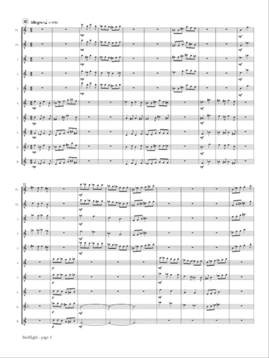 Birdflight for Flute Choir Flute Choir scores gallery preview page 4