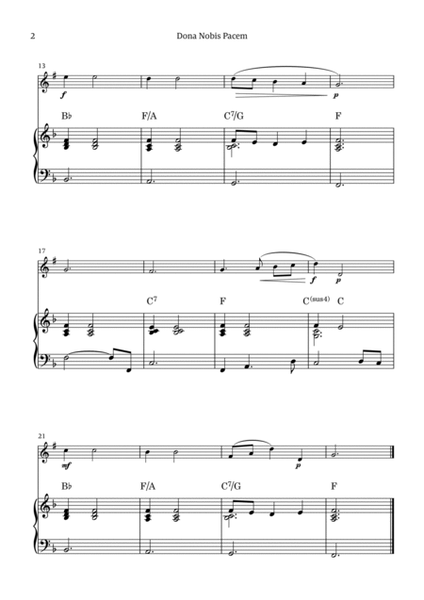 Dona Nobis Pacem - for bass clarinet (with piano accompaniment with chords) image number null