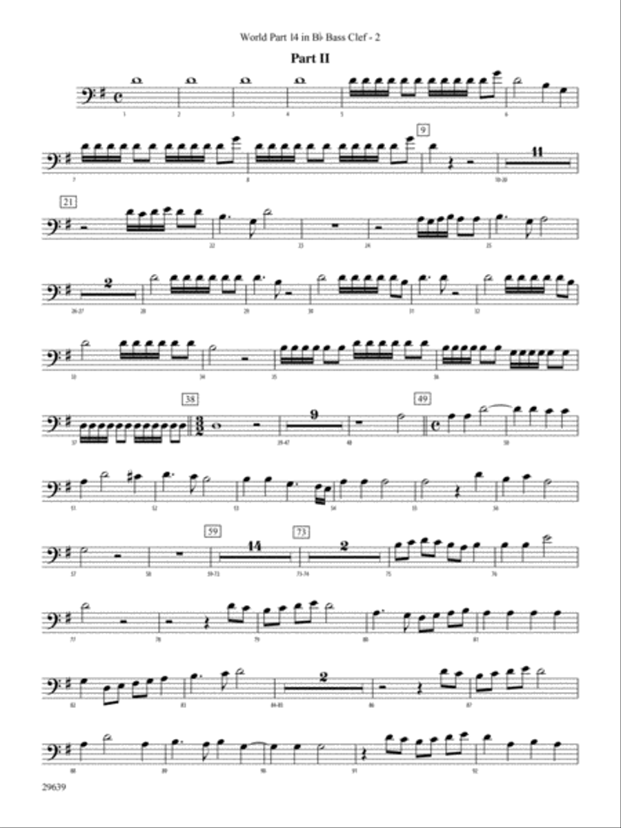 Aria Della Battaglia: (World Part) 14 in Bb Bass Clef Concert Band scores gallery preview page 2