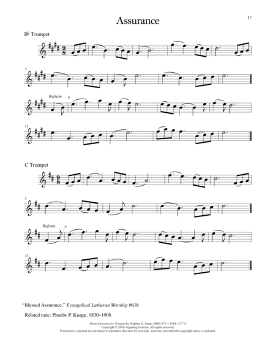 Hymn Descants for Trumpet C Trumpet scores gallery preview page 18
