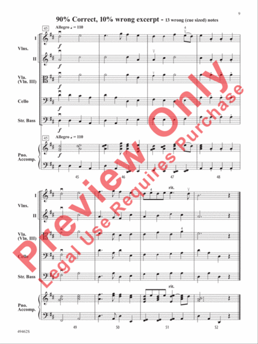 Percentage of Error String Orchestra scores gallery preview page 10