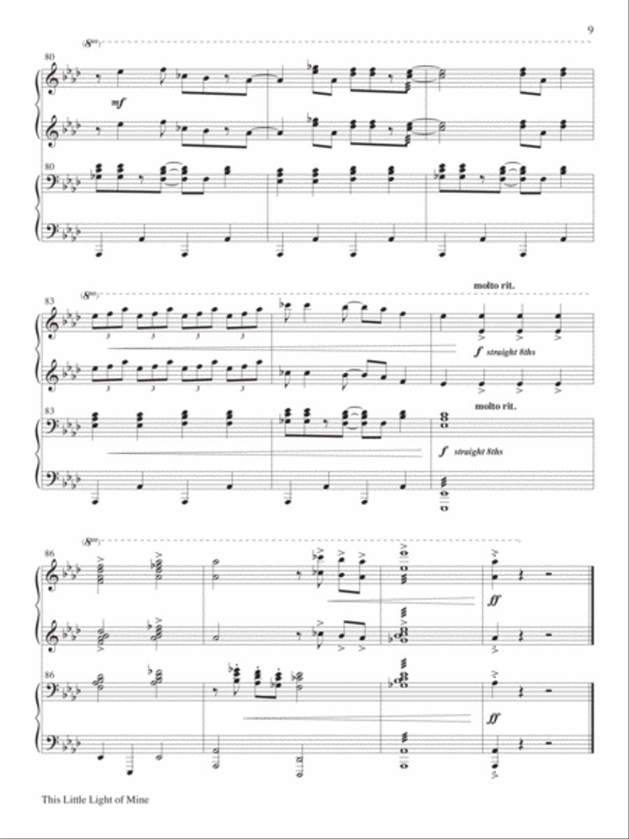 Gospel Blues for 4-Hand Piano Piano Accompaniment scores gallery preview page 12