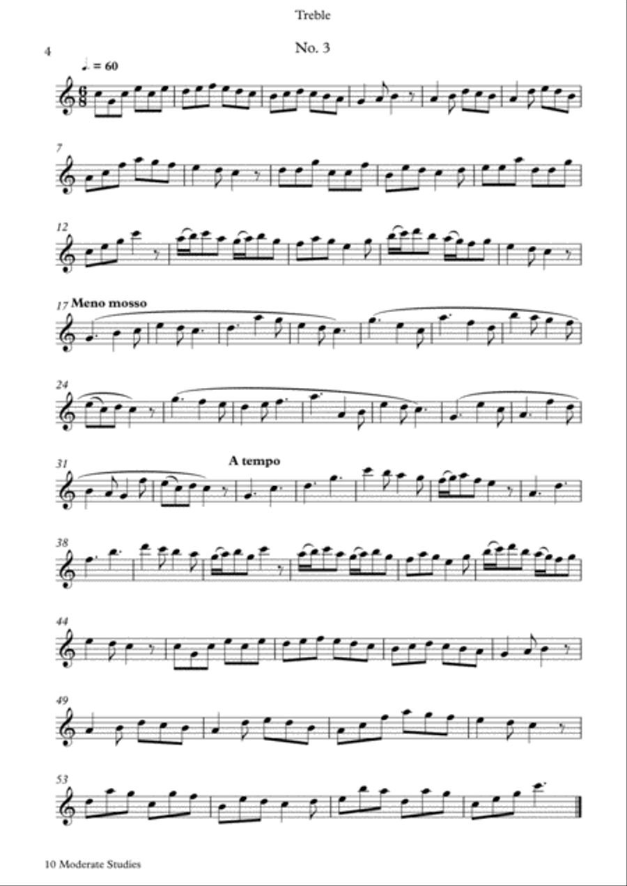 10 Moderate Studies for Treble Recorder Woodwind Duet scores gallery preview page 4