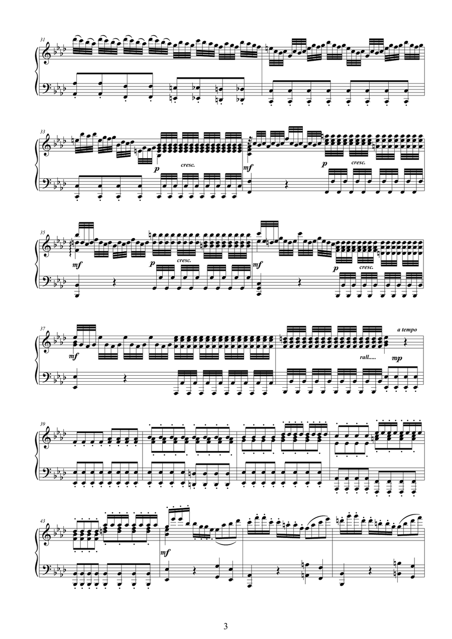 Vivaldi - Violin Concerto No.4 in F minor 'L'inverno', RV 297 - Piano solo Piano Solo scores gallery preview page 3