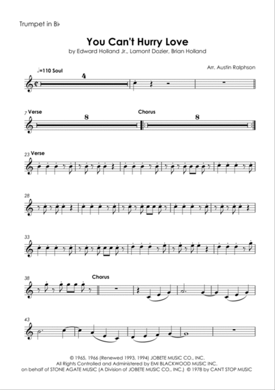 You Can't Hurry Love Tenor Saxophone scores gallery preview page 3