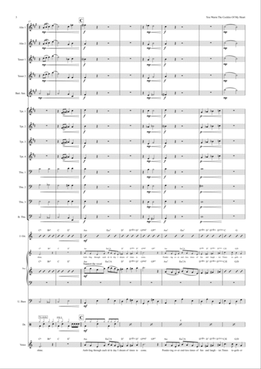 You Warm The Cockles Of My Heart (big band - vocal) Jazz Ensemble scores gallery preview page 3