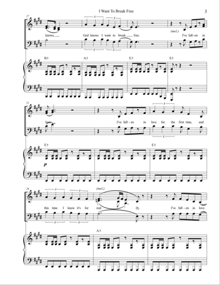 I Want To Break Free 3-Part scores gallery preview page 3