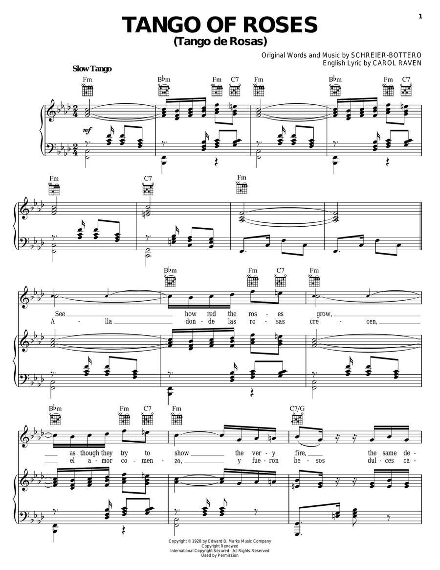 Tango Of The Roses (Tango Delle Rose) Guitar scores gallery preview page 1