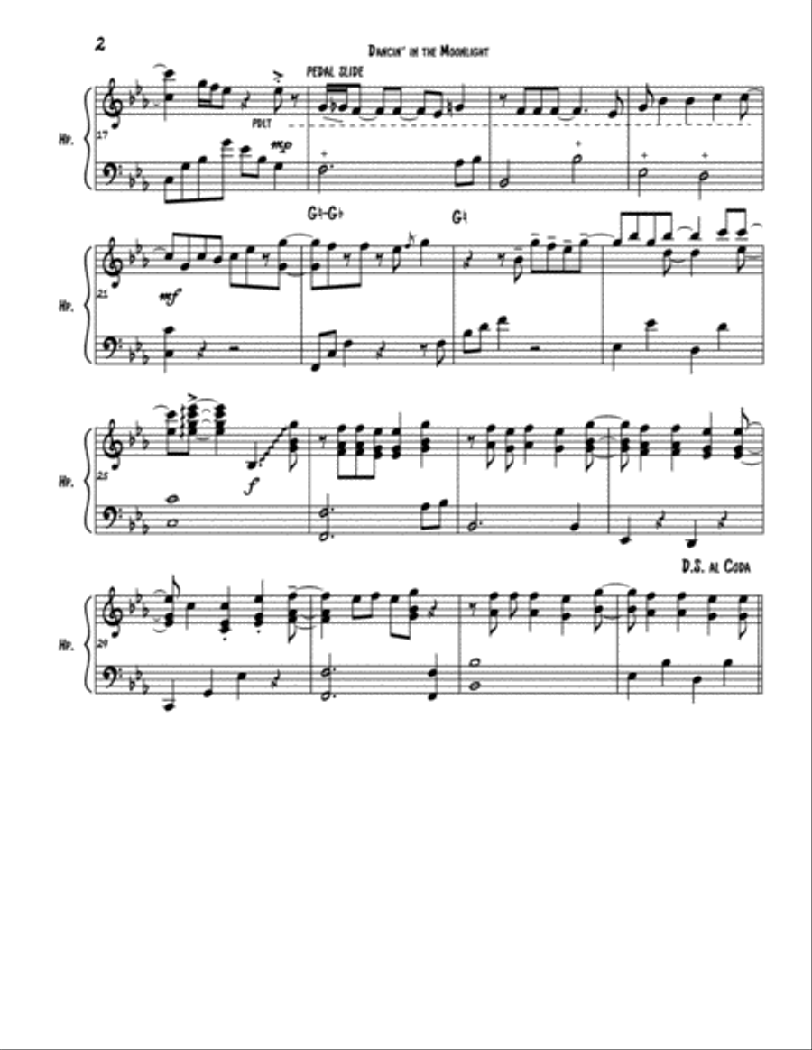 Dancin' In The Moonlight Harp scores gallery preview page 2