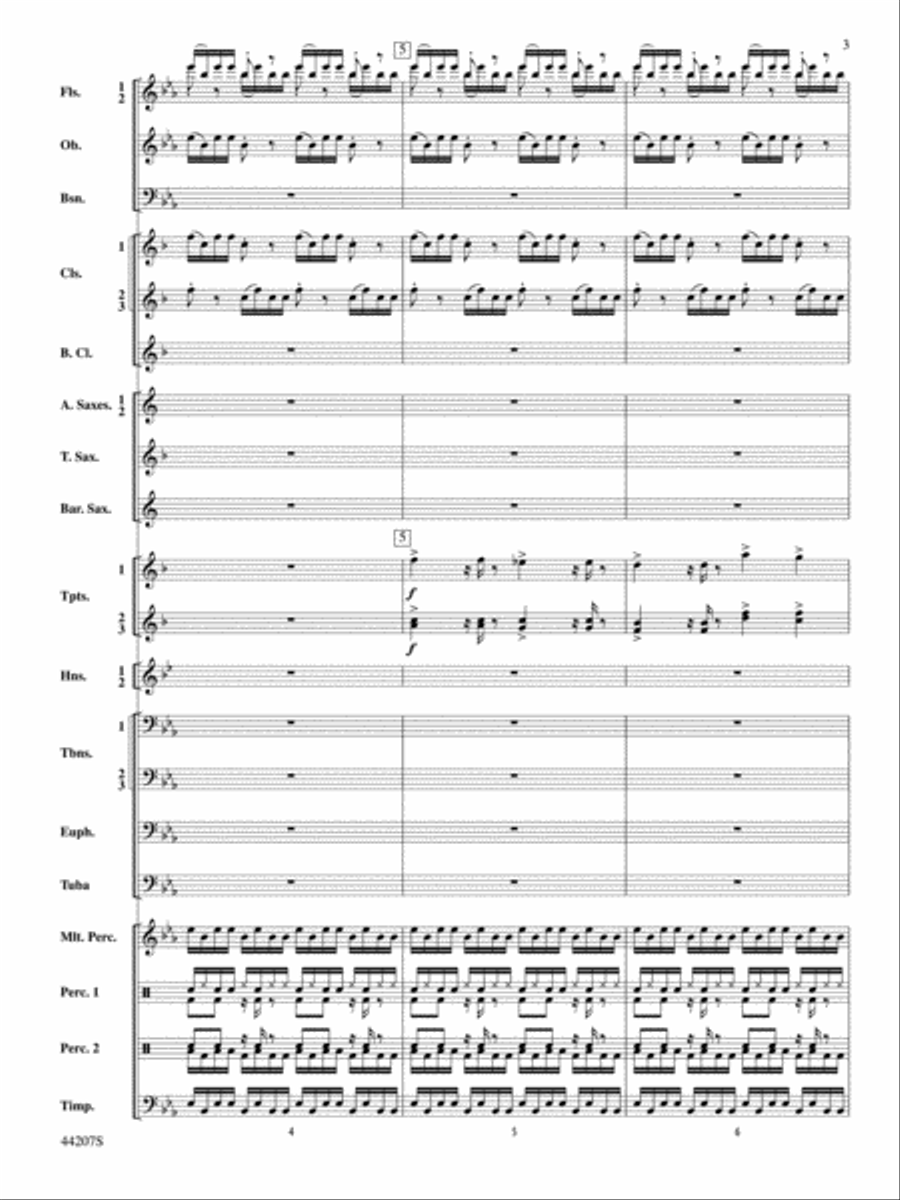 Paradiddles: Score Paradiddles: Score Concert Band scores gallery preview page 3