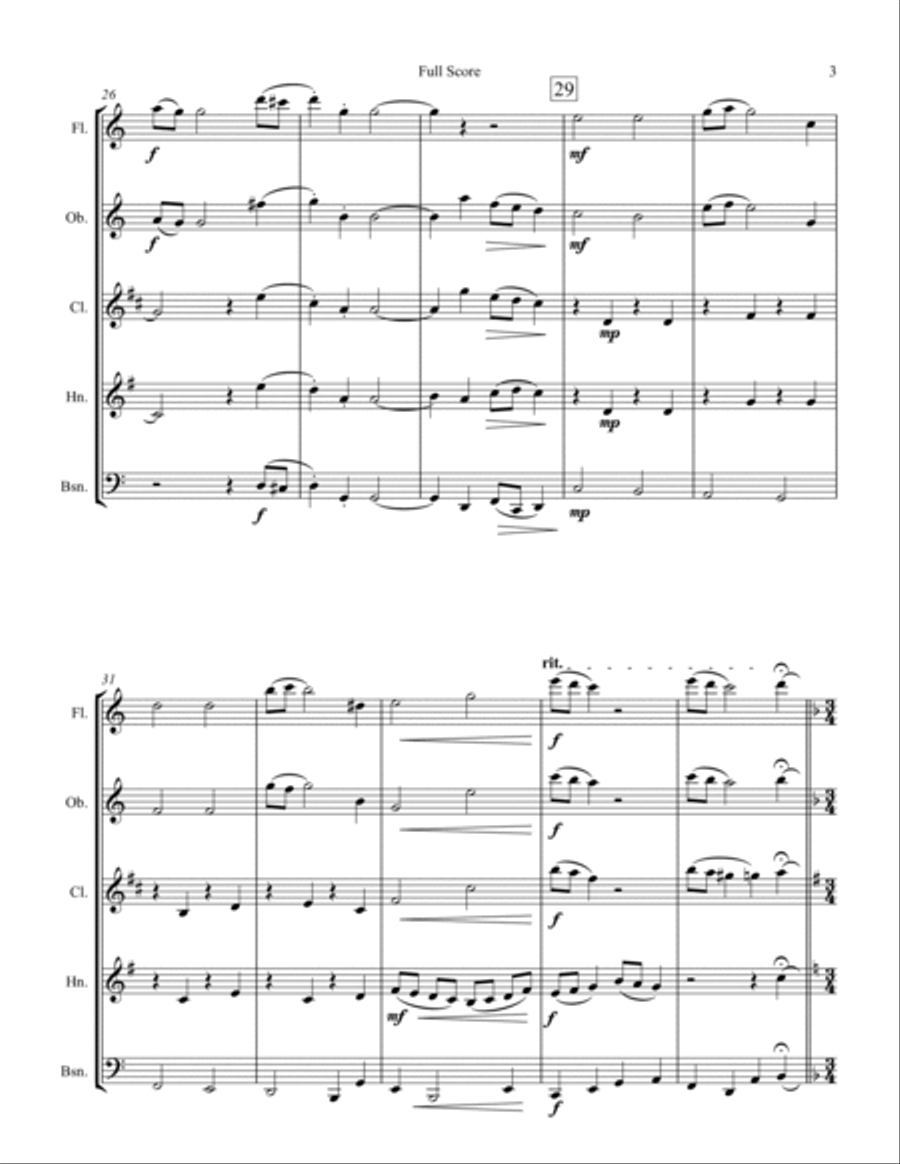 I'd Do Anything Woodwind Quintet scores gallery preview page 3