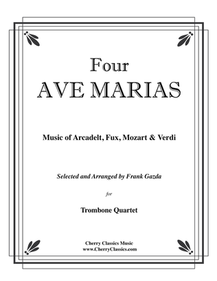 Book cover for Four Ave Marias for Trombone Quartet