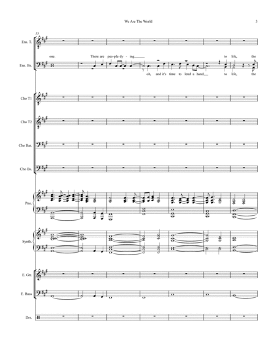 We Are The World Small Ensemble scores gallery preview page 3