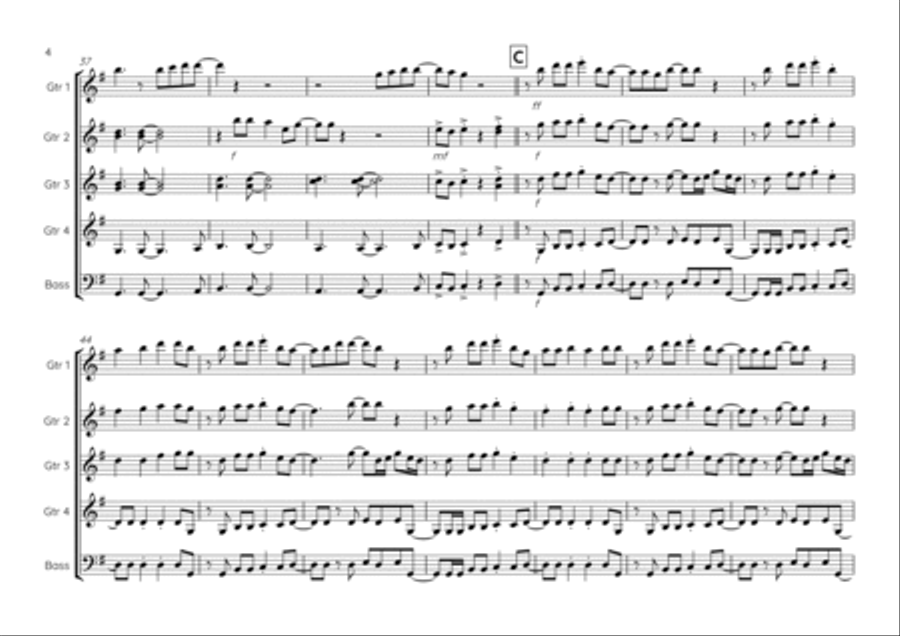 How Will I Know Guitar Ensemble scores gallery preview page 4
