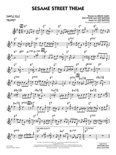 Sesame Street Theme (arr. Mike Tomaro) - Sample Solo - Trumpet