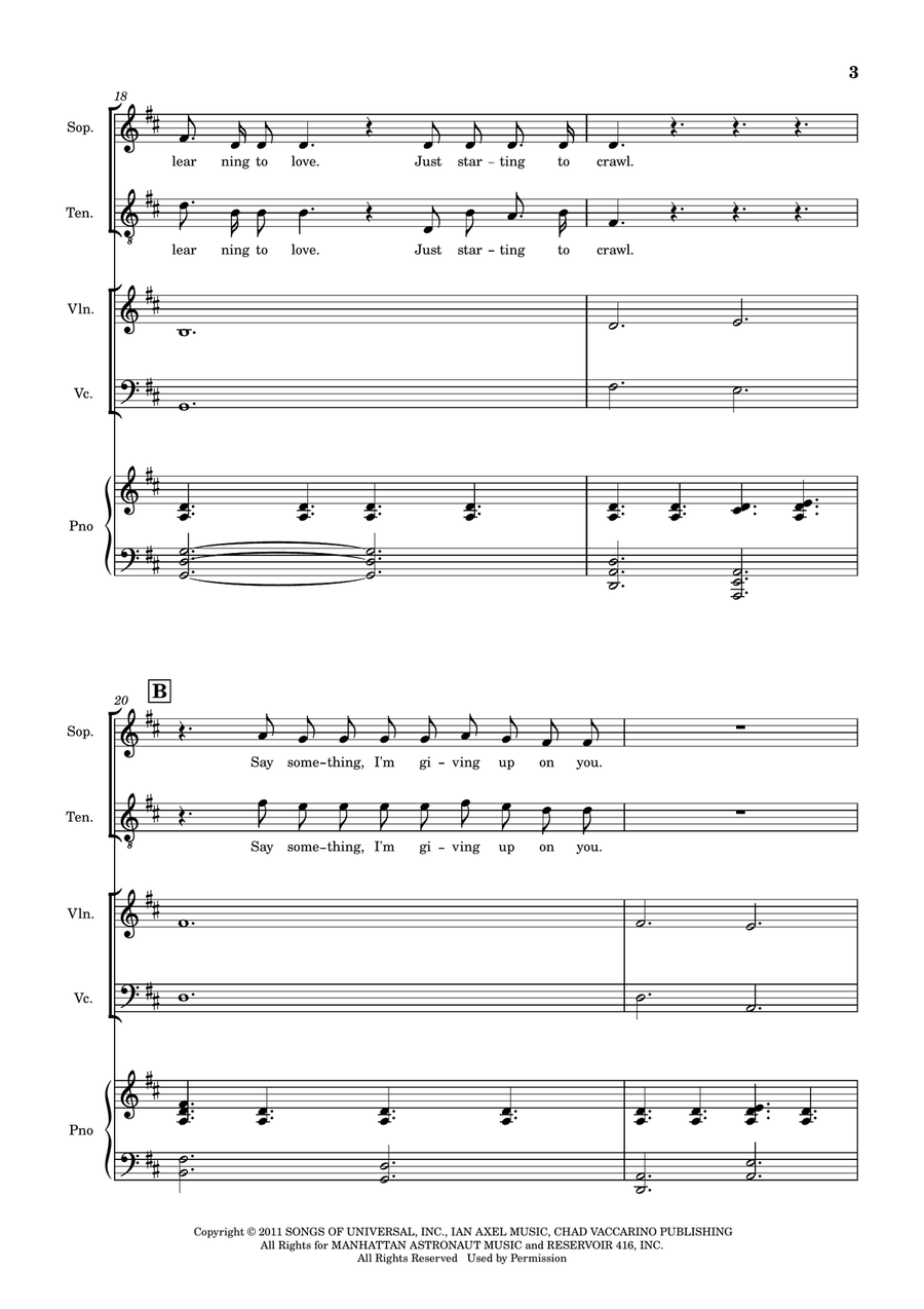 Say Something - Score Only Small Ensemble scores gallery preview page 4