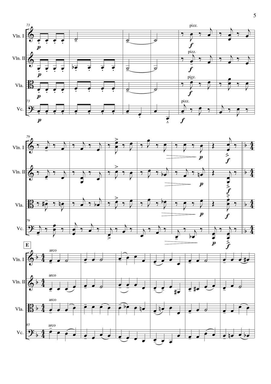 Sur le Pont d'Avignon String Quartet scores gallery preview page 5