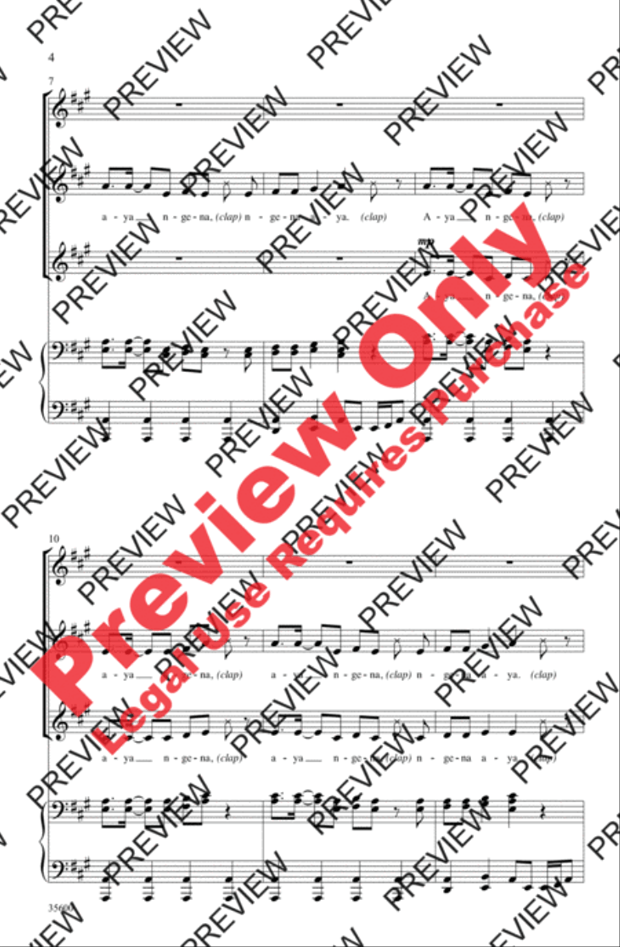 Aya Ngena Aya Ngena Women's Choir scores gallery preview page 4