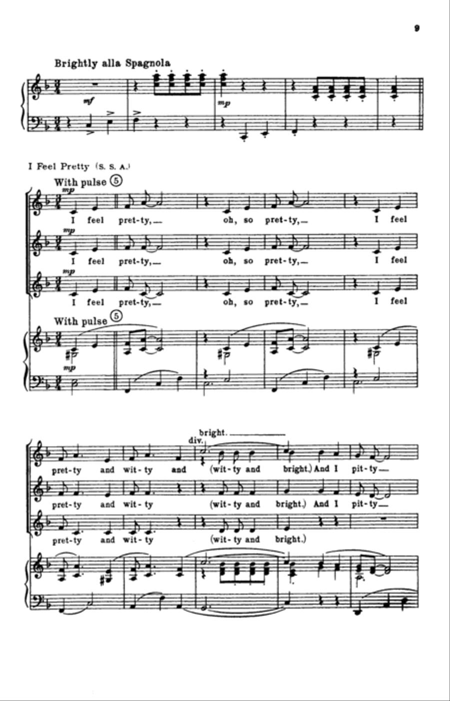 Choral Medley from West Side Story (arr. William Stickles) 4-Part scores gallery preview page 7
