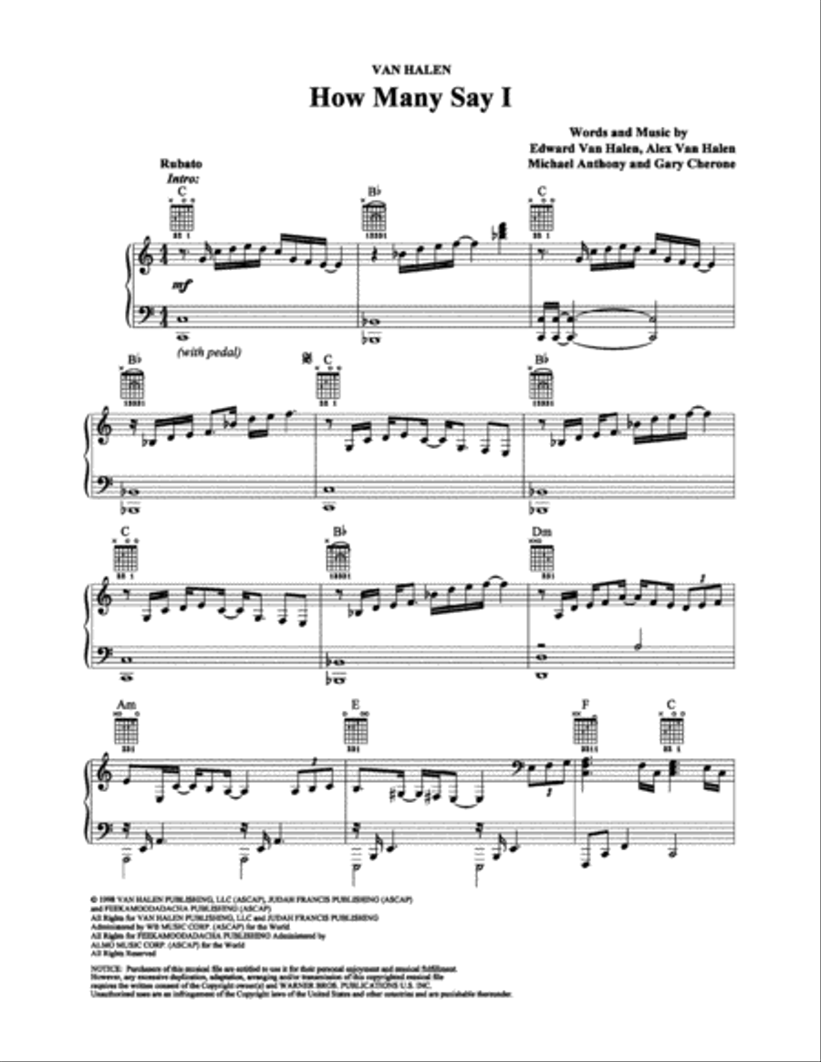 How Many Say I How Many Say I Electric Guitar scores gallery preview page 1