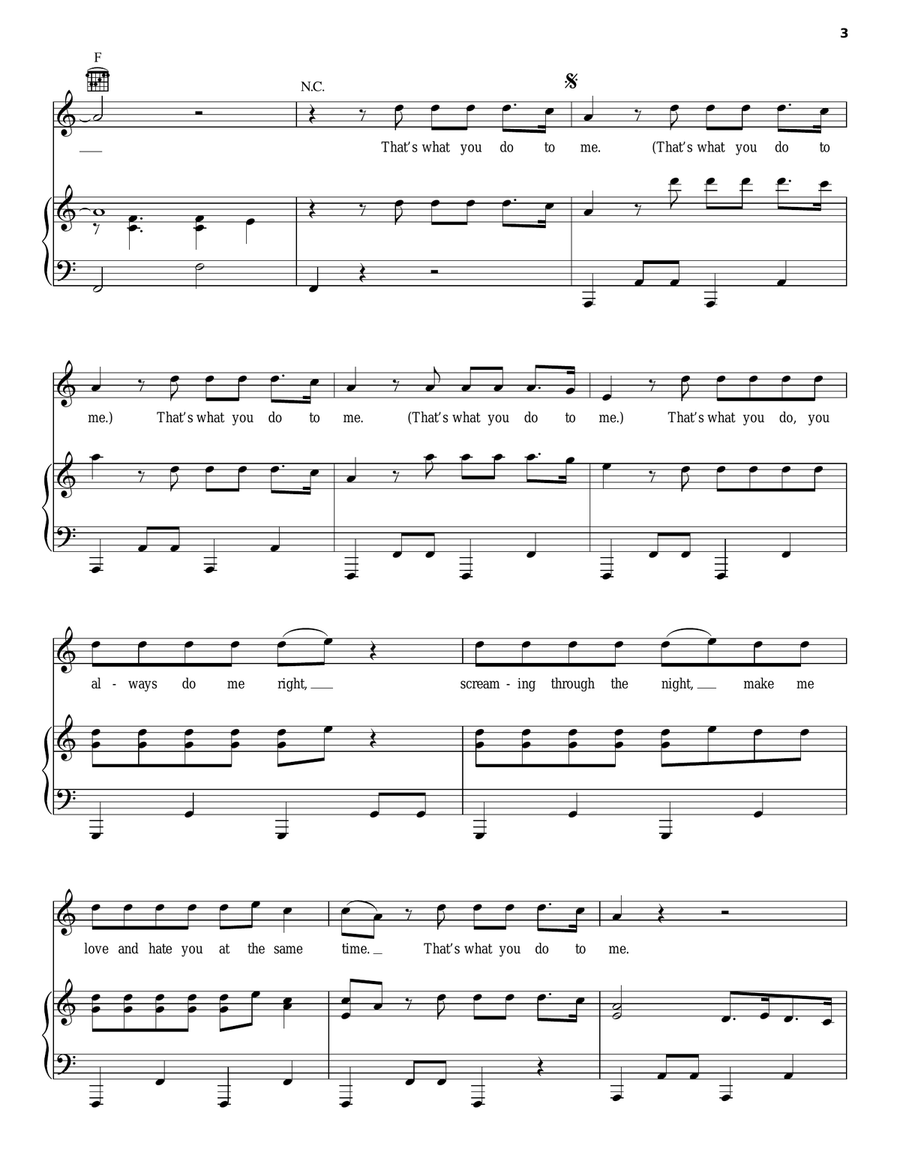 What You Do To Me What You Do To Me Piano, Vocal, Guitar scores gallery preview page 3