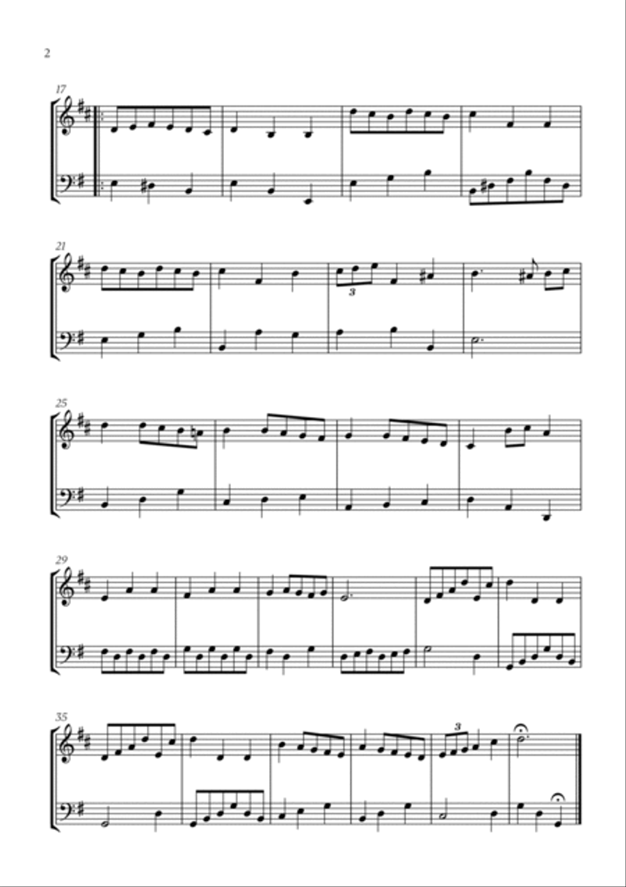 Minuet in G Major (BWV Anh. 116) (for French Horn and Cello) Horn scores gallery preview page 2