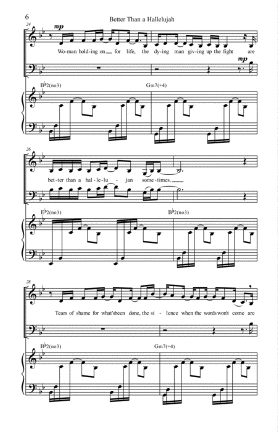 Better Than A Hallelujah 4-Part scores gallery preview page 6