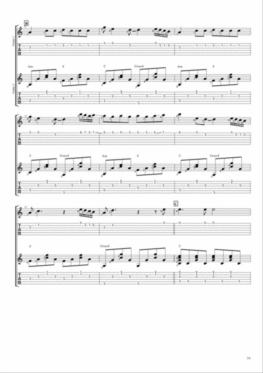 Little Do You Know Guitar Tablature scores gallery preview page 2