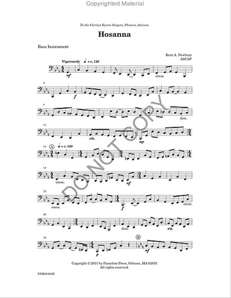 Hosanna-Bass 4-Part scores gallery preview page 2
