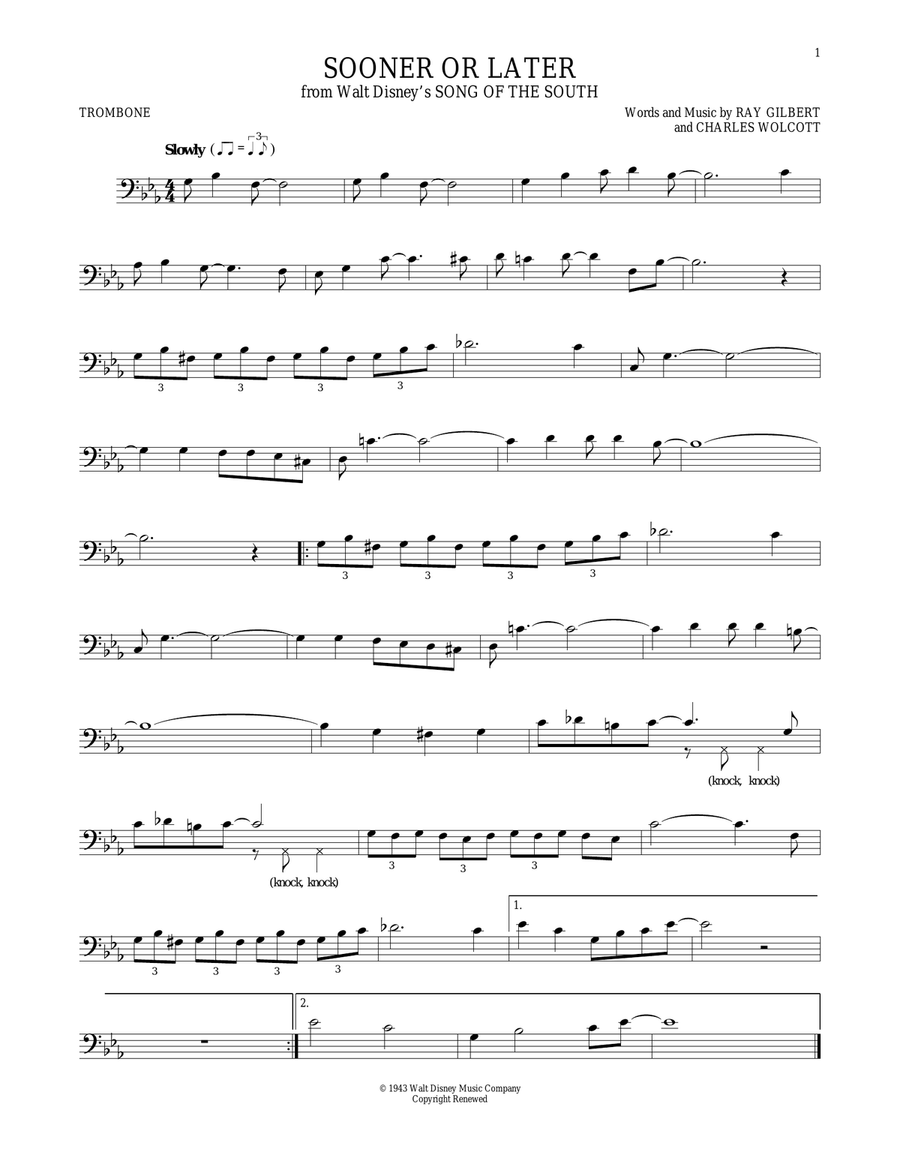 Sooner Or Later Sooner Or Later Trombone Solo scores gallery preview page 1