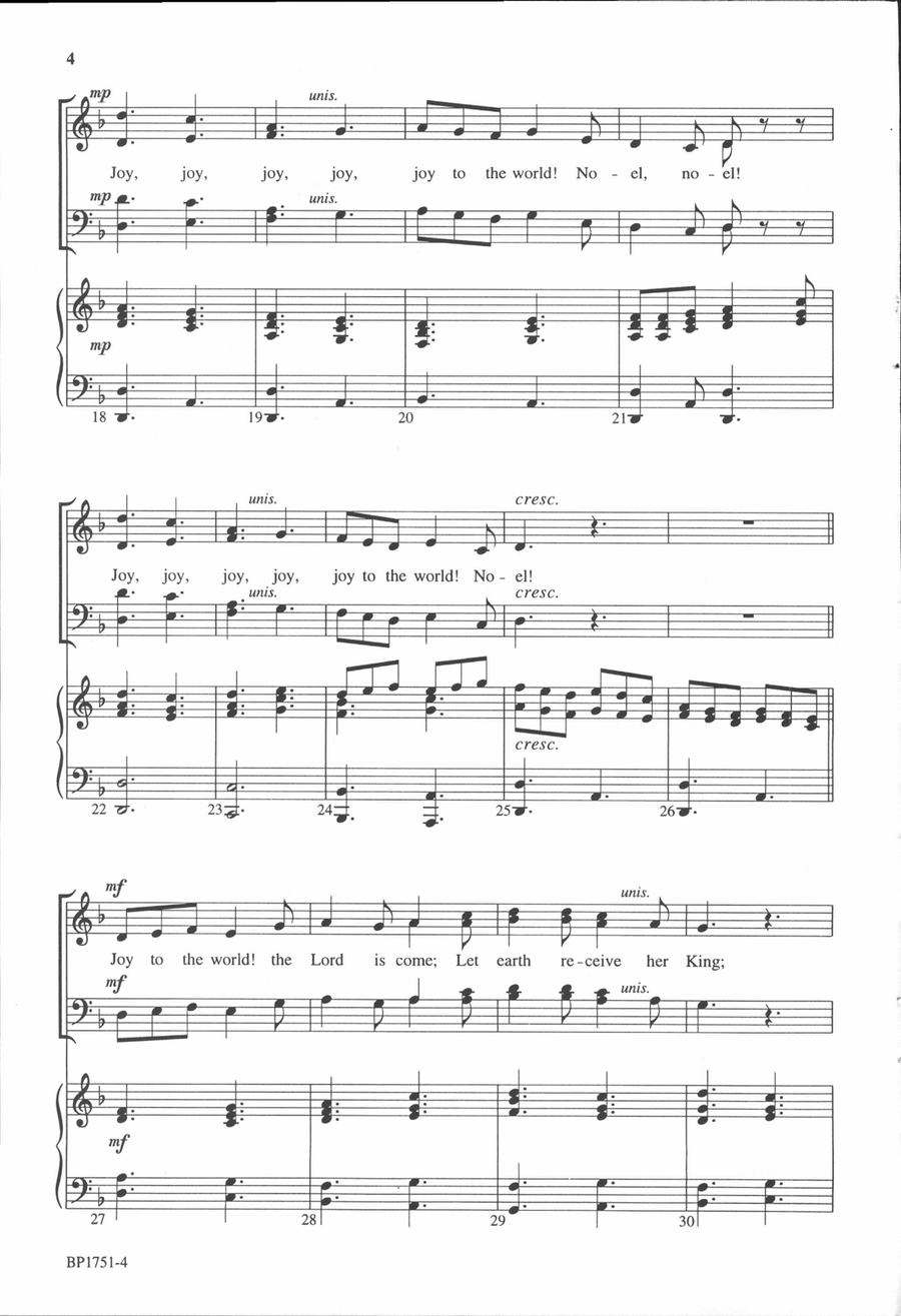 Joy to the World, Noel! 4-Part scores gallery preview page 3