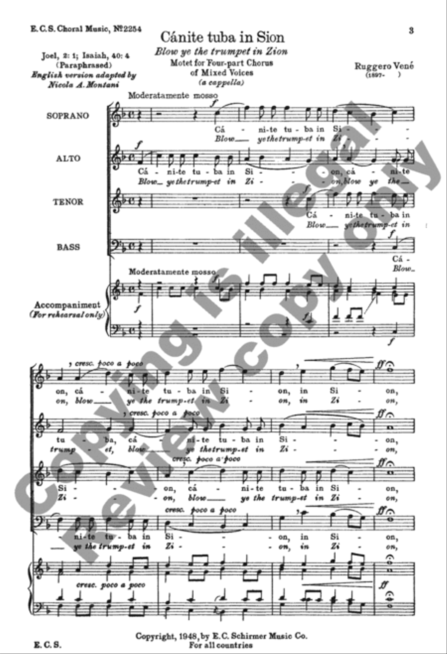 Canite Tuba in Sion (Blow Ye the Trumpets in Zion) 4-Part scores gallery preview page 2