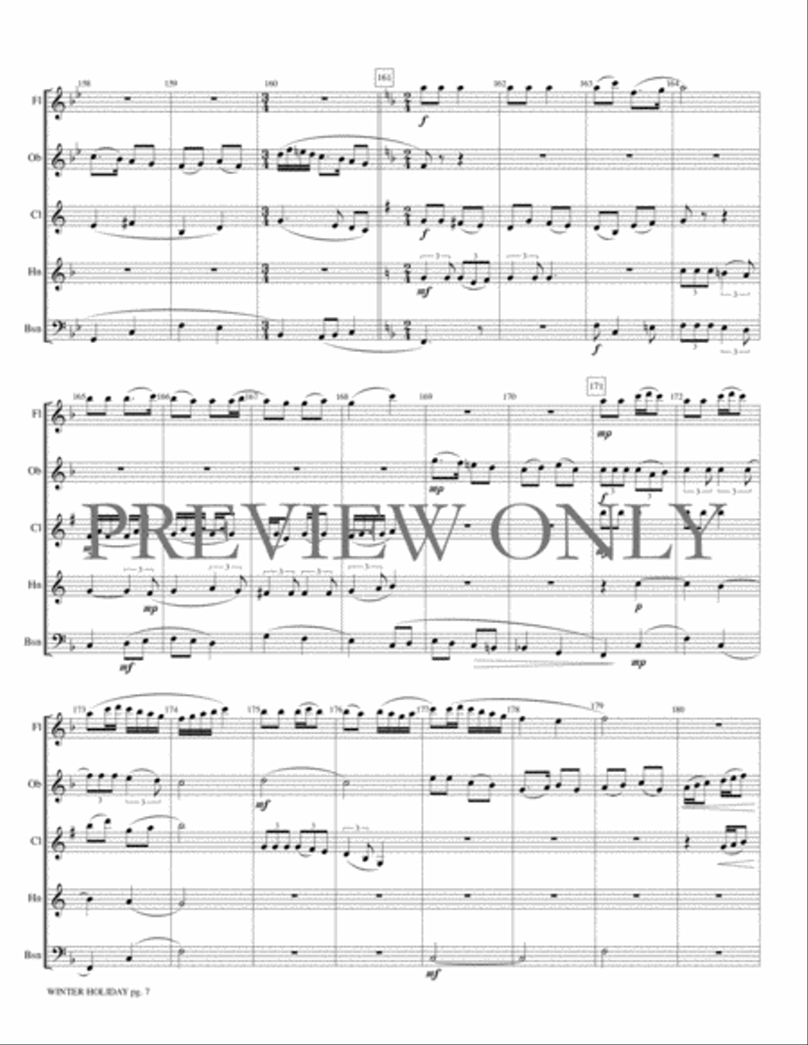 Winter Holiday Winter Holiday Woodwind Quintet scores gallery preview page 8