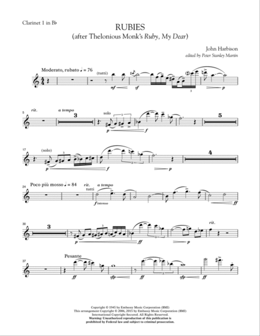 Rubies (After Thelonious Monk's 