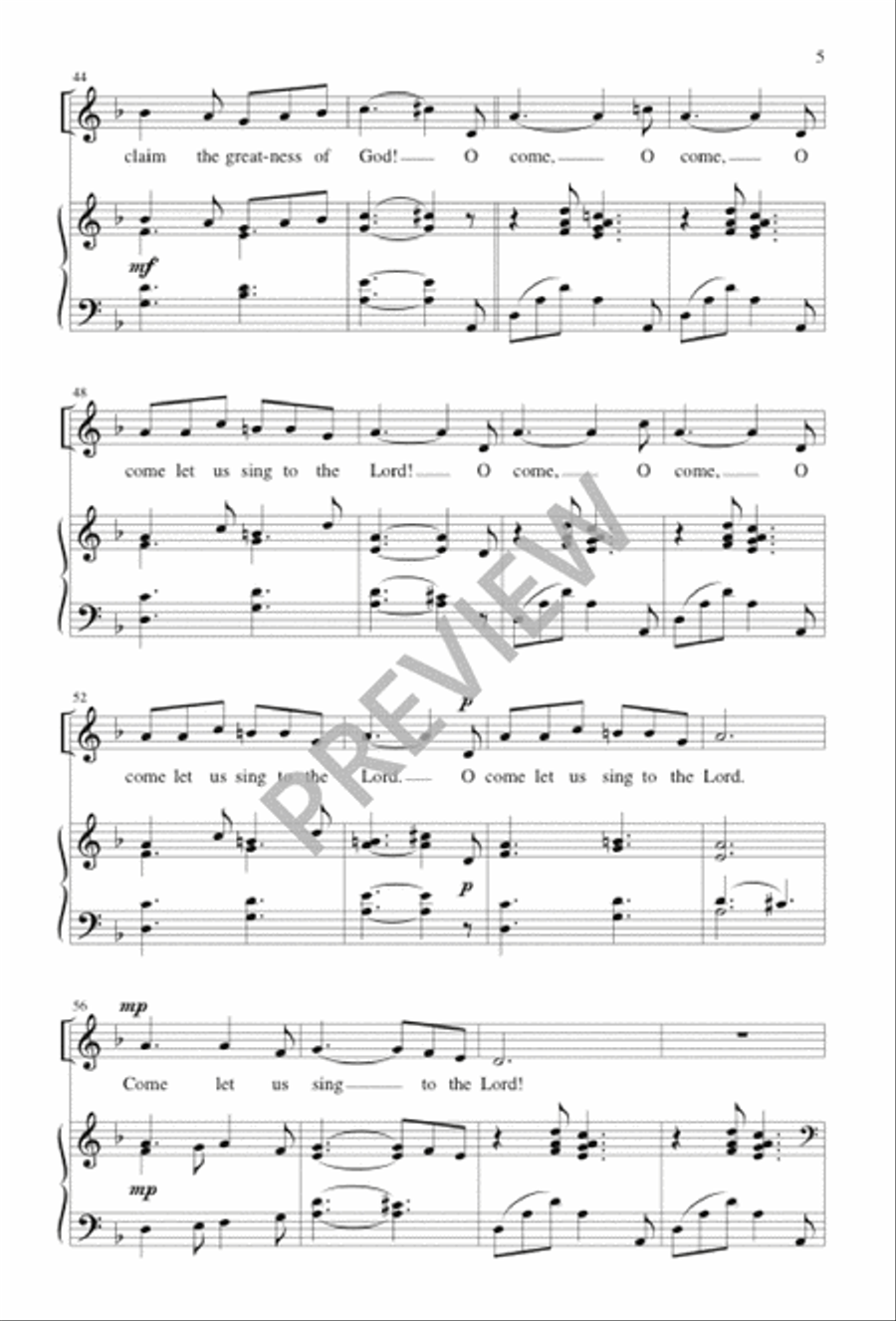 O Come Let Us Sing to the Lord 2-Part scores gallery preview page 5