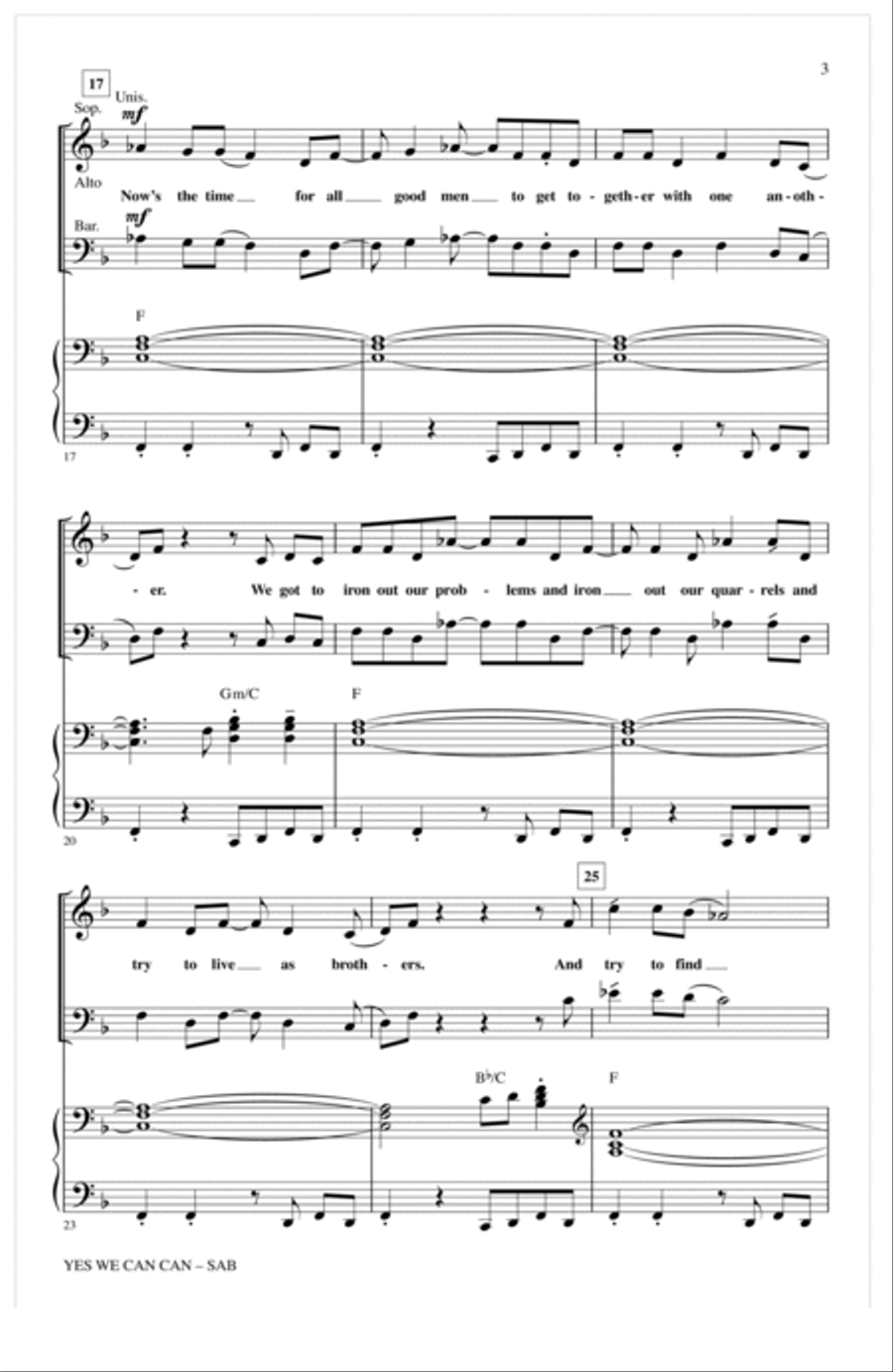 Yes We Can Can (arr. Kirby Shaw) 3-Part scores gallery preview page 2