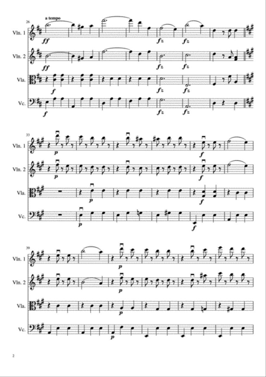 Theme from The Blue Danube String Quartet scores gallery preview page 3