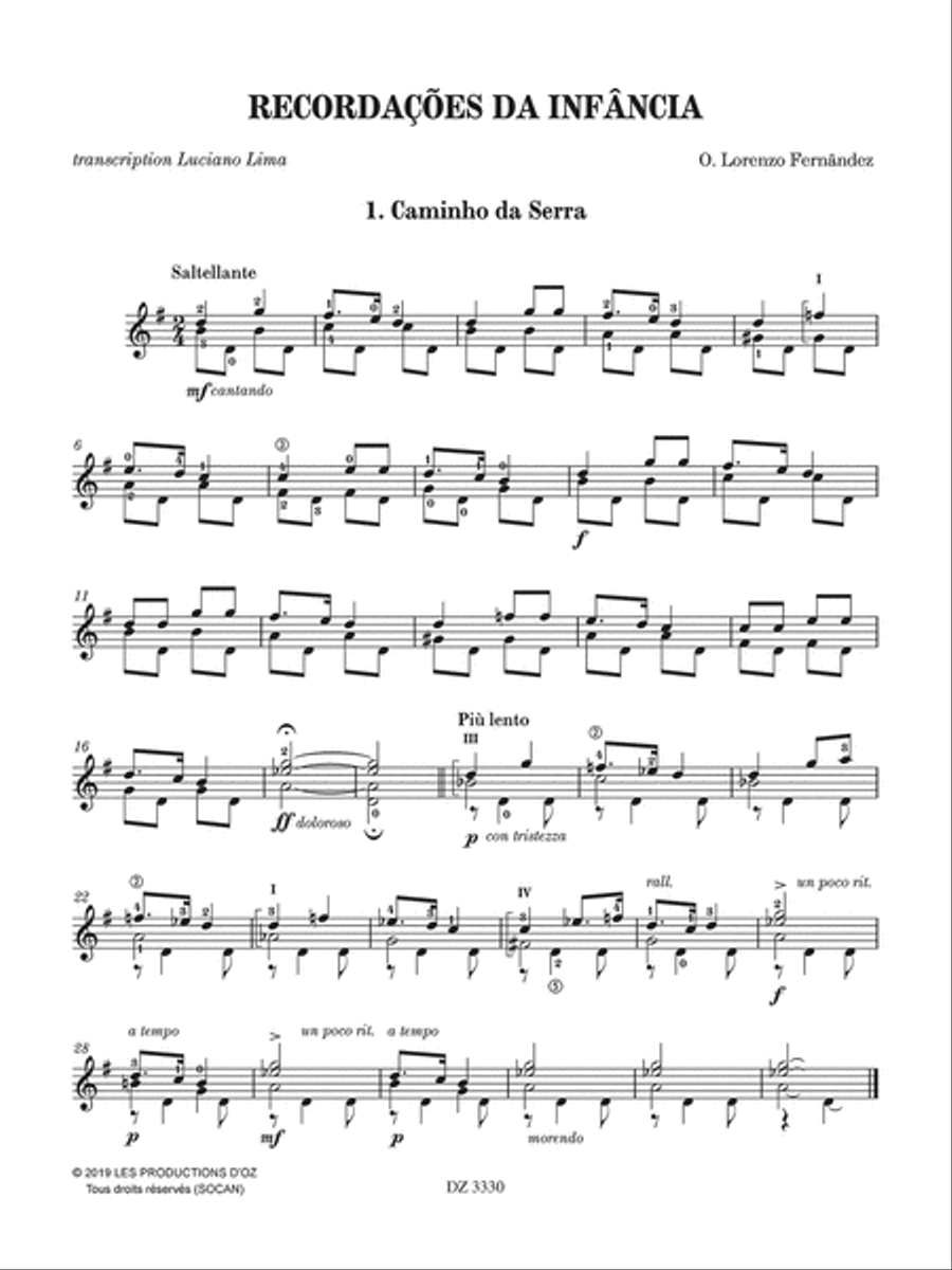 Recordações da Infância Recordações da Infância Classical Guitar scores gallery preview page 2