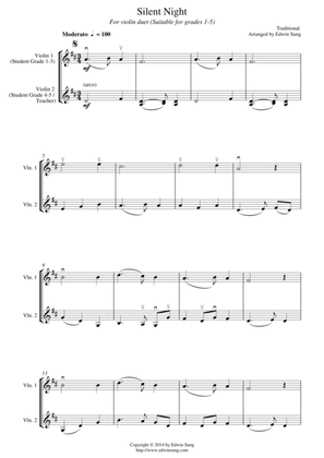 Silent Night (for violin duet, suitable for grades 1-5)