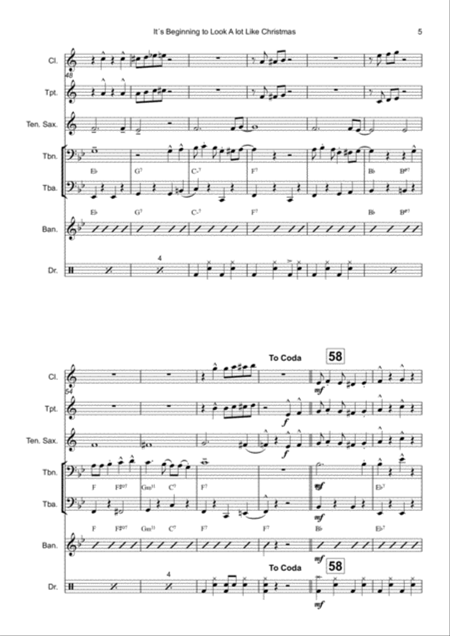 It's Beginning To Look Like Christmas Clarinet scores gallery preview page 5