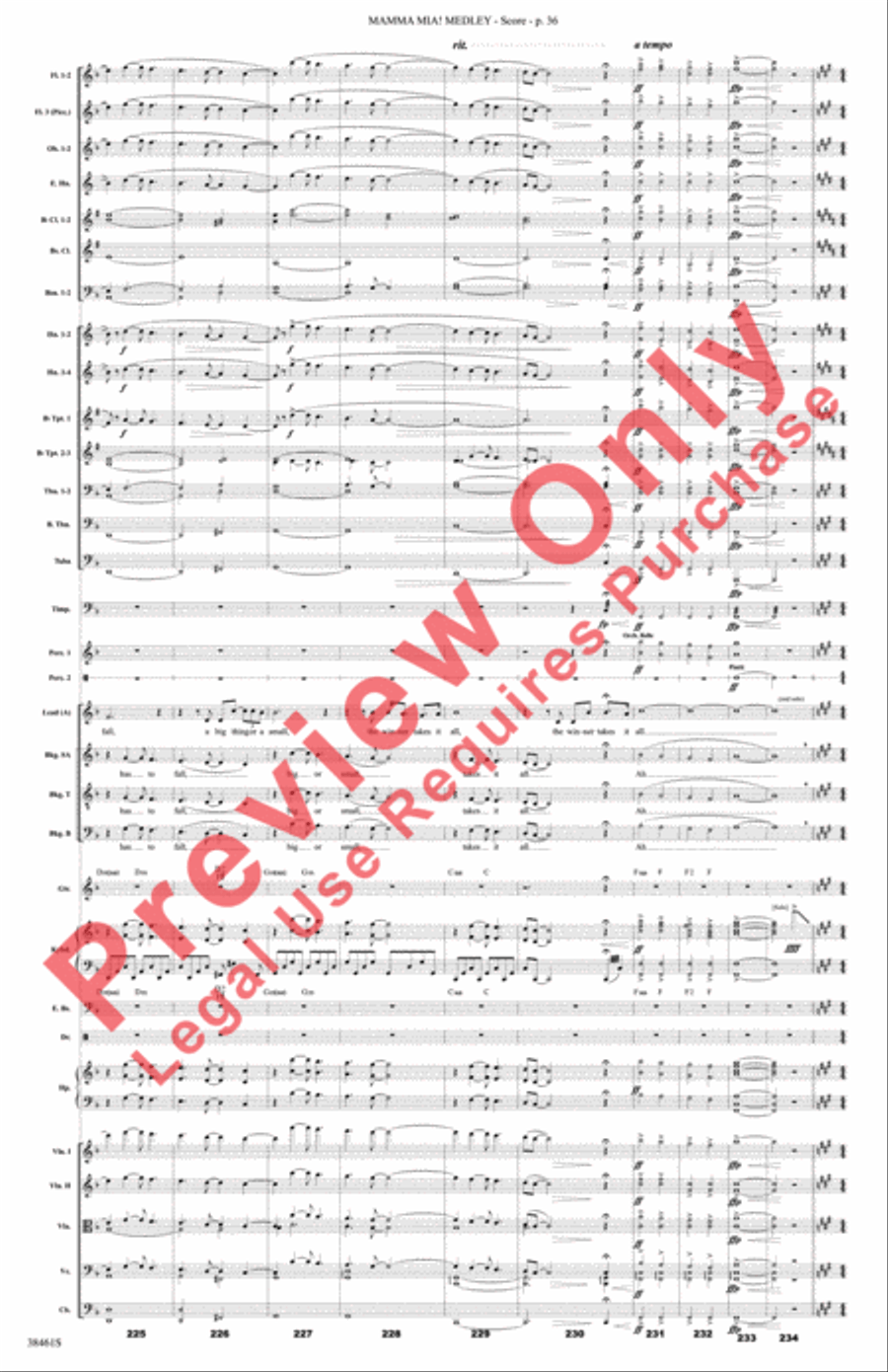 Mamma Mia! Medley Mamma Mia! Medley Full Orchestra scores gallery preview page 37
