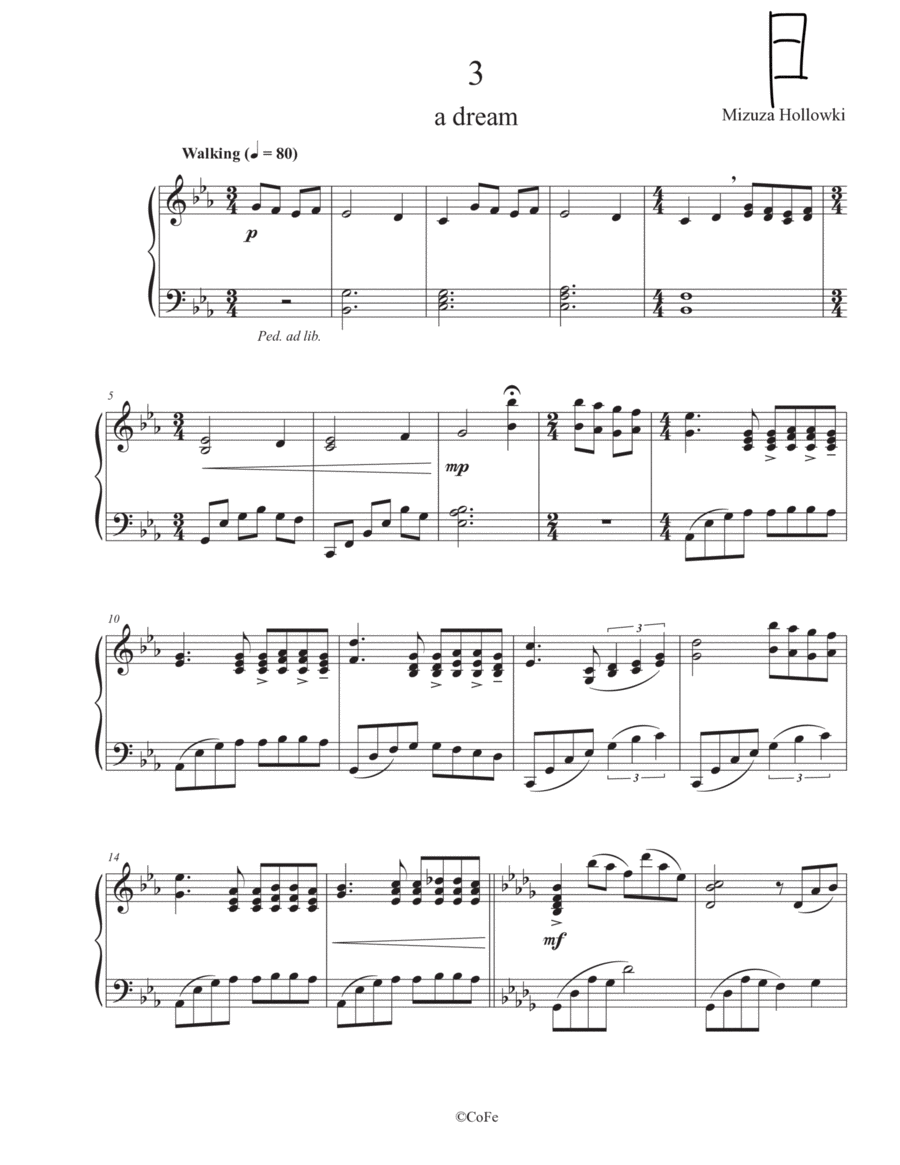 3 'a dream' Piano Solo scores gallery preview page 1