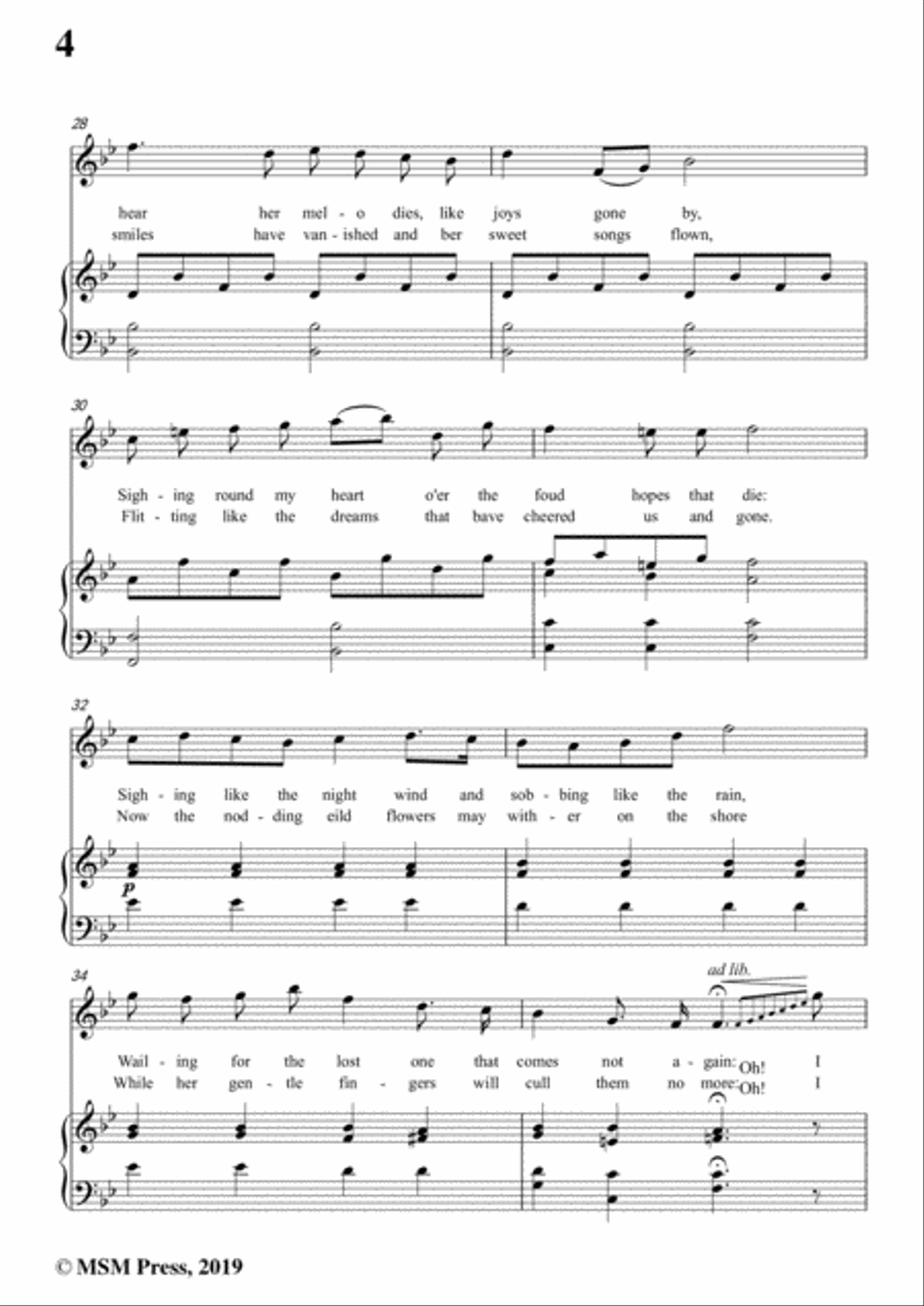 Stephen Collins Foster-Jeanie with the Light Brown Hair,in B flat Major,for Voice&Pno Voice scores gallery preview page 6