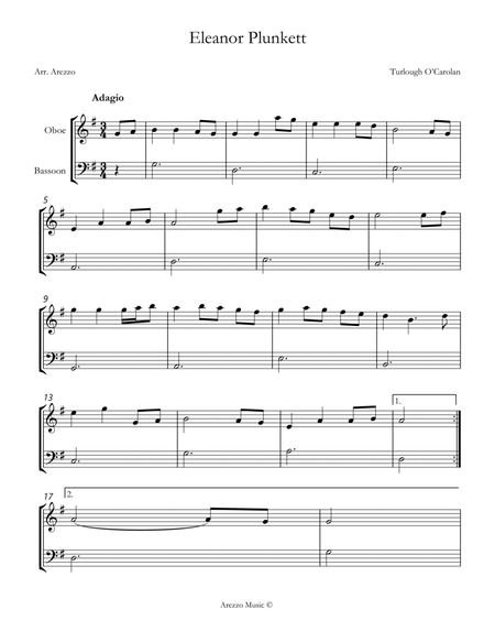 turlough'o carolan eleanor plunkett Oboe and Bassoon sheet music image number null