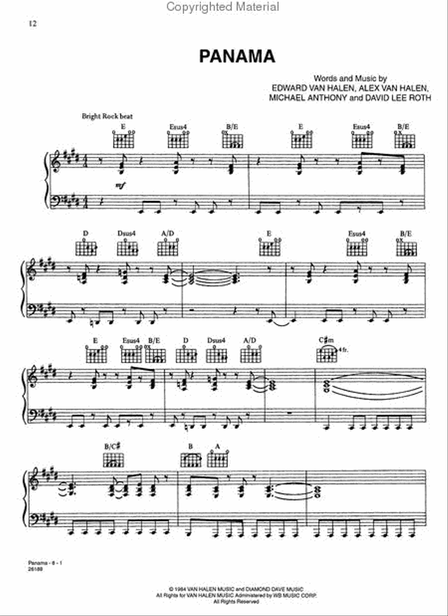 Van Halen - 1984 Piano, Vocal, Guitar scores gallery preview page 2