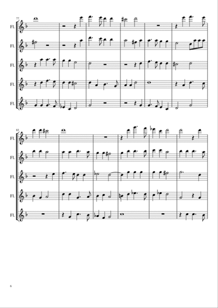 Voi bramate ben mio, Madrigali a 5 voci Woodwind Quintet scores gallery preview page 6
